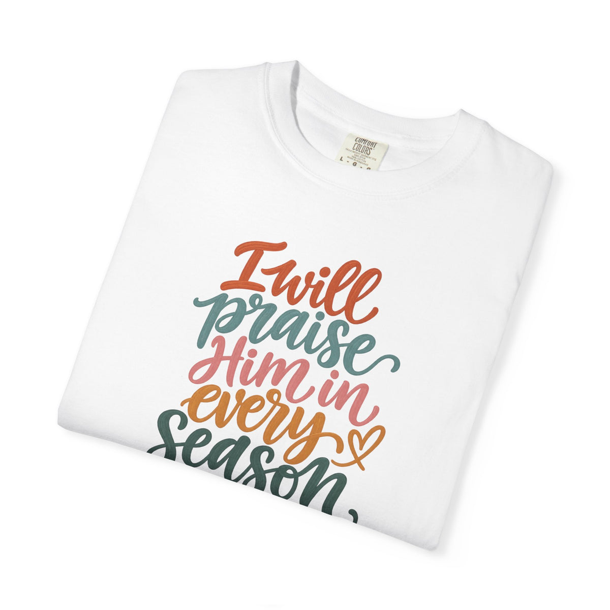 I Will Praise Him In Every Season Christian T-Shirt — Faith Inspirational Tee