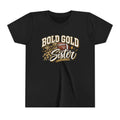 Bold Gold Sister Youth Tee — Football Cheer Squad Shirt