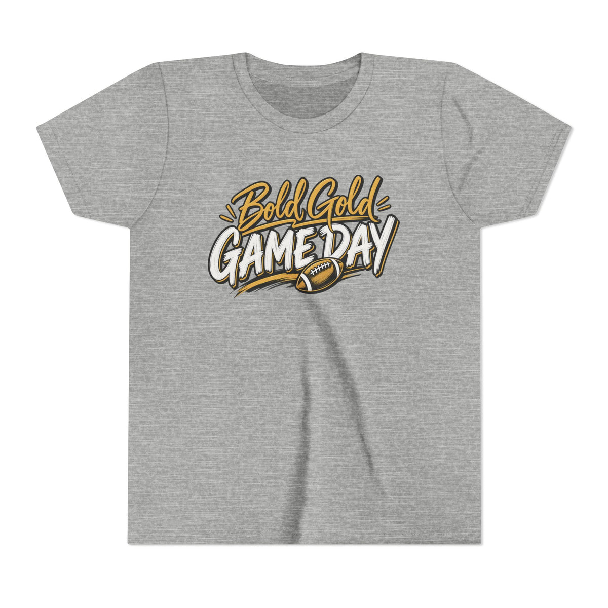 Youth Tee - "Bold Gold Gameday" Football Graphic
