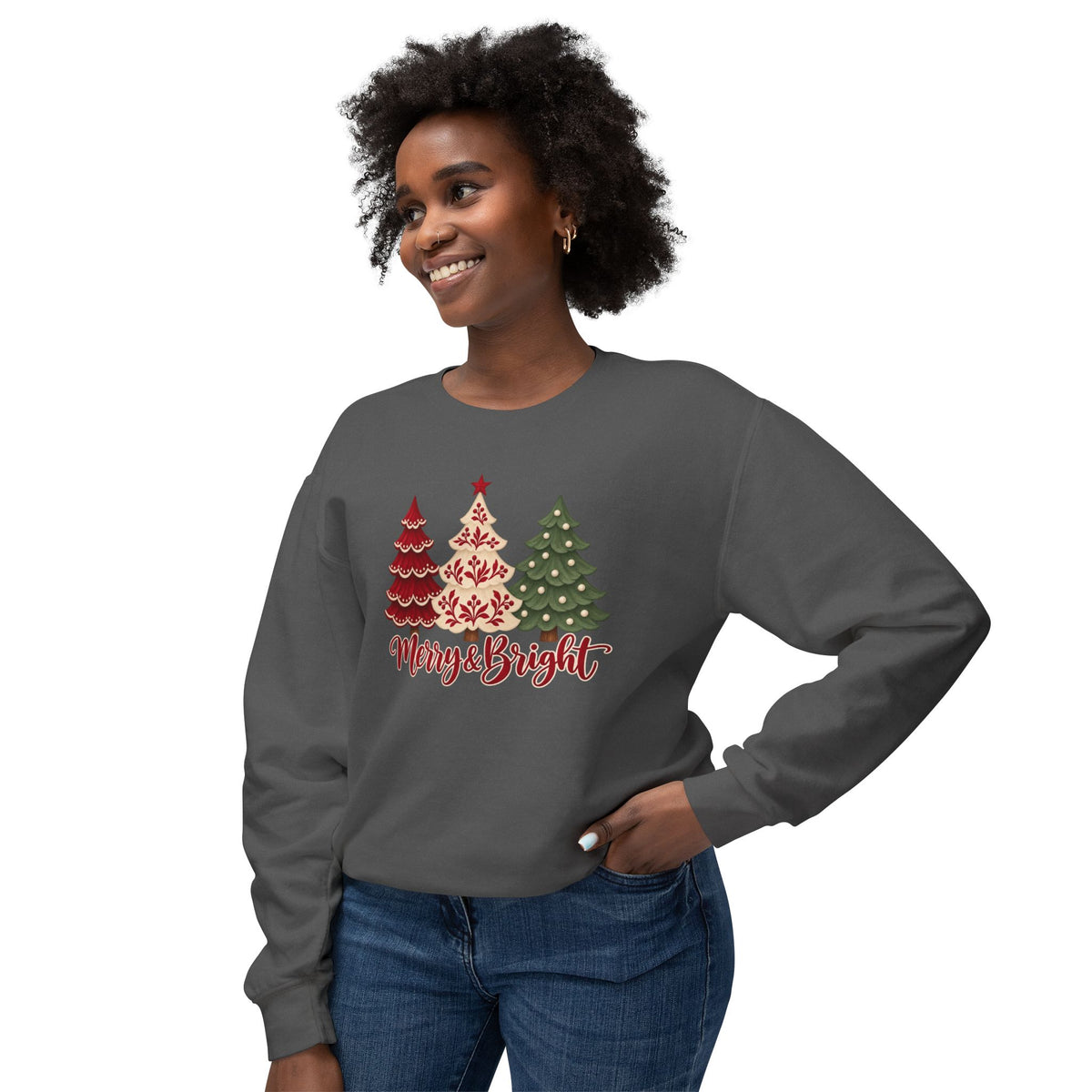 Merry & Bright Christmas Tree Sweatshirt