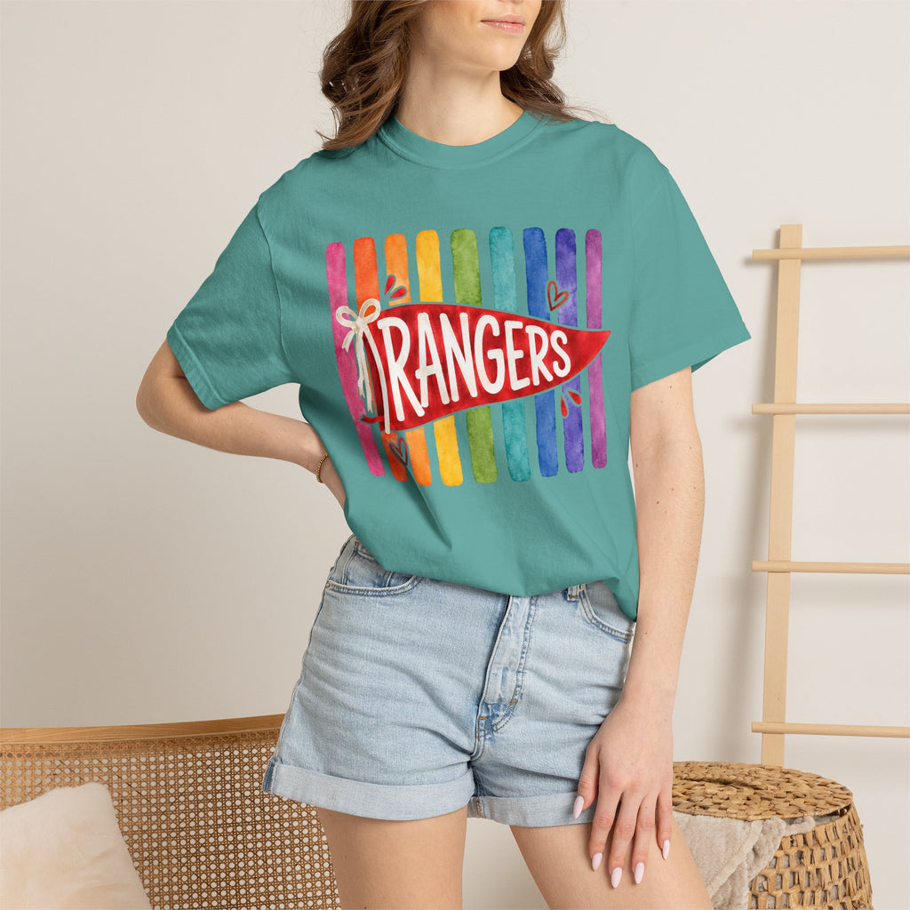 Rangers Rainbow Pennant T-Shirt — Pride School Spirit Tee