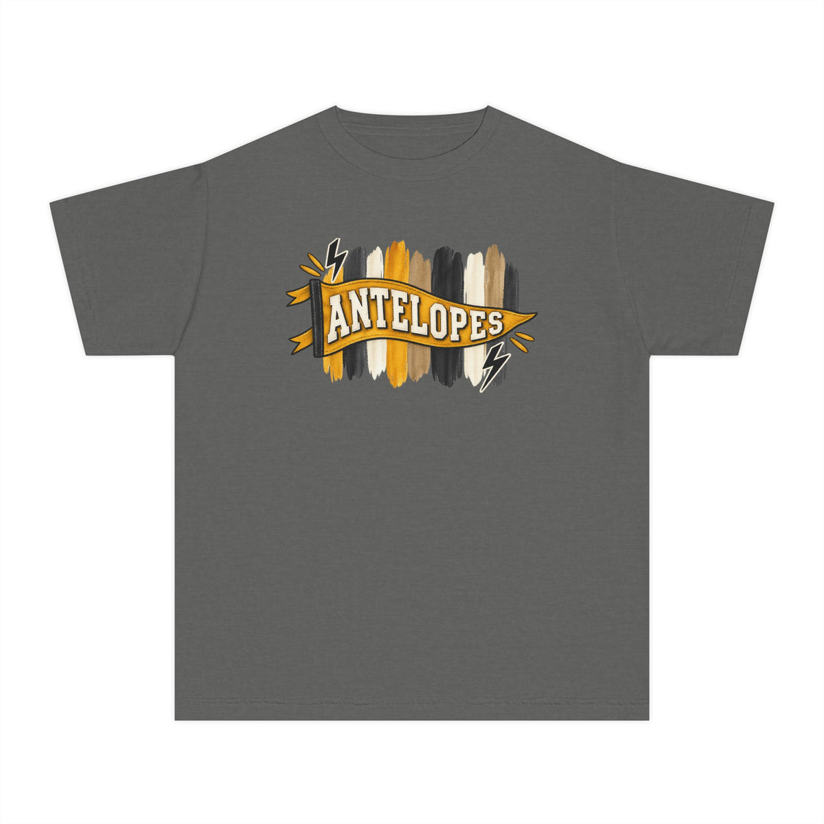 Antelopes Youth Tee — School Spirit Brushstroke Design