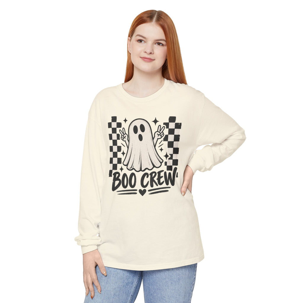 Boo Crew Long Sleeve Tee — Cute Ghost Halloween Shirt