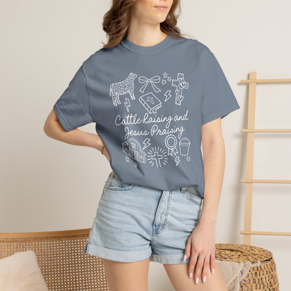 Cattle Raising and Jesus Praising T-Shirt