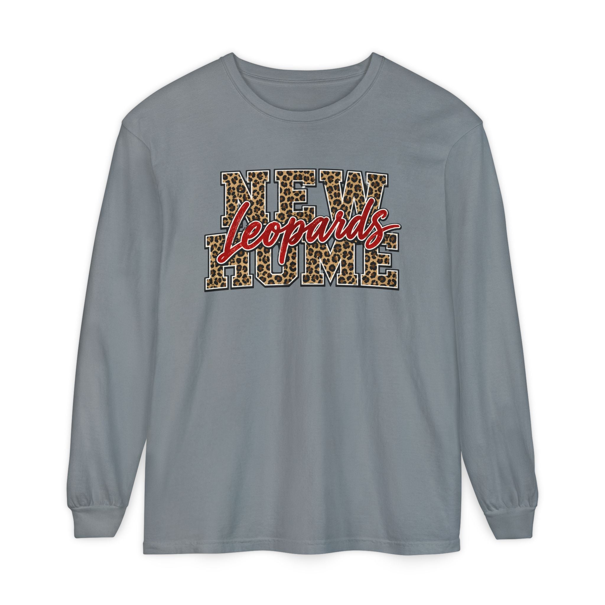 Long Sleeve T-Shirt — 'NEW LeOARDS' Leopard Print School Spirit Tee