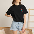 Metastatic Cancer Awareness Ribbon T‑Shirt — Garment‑Dyed Support Tee