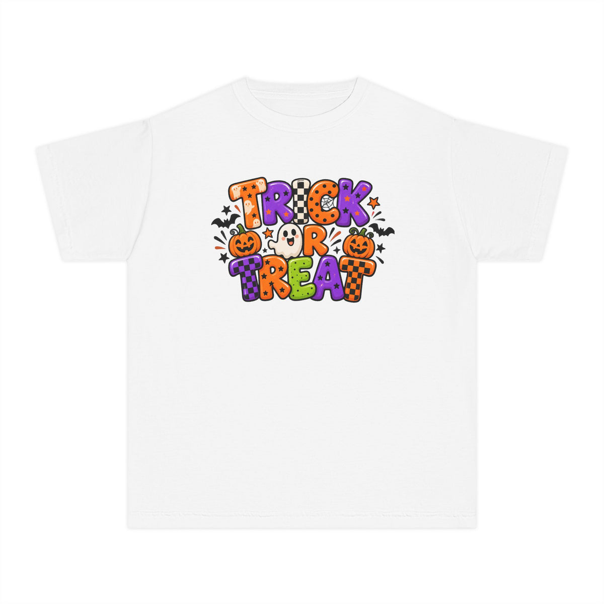 Youth Tee - 'Trick or Treat' Halloween Pumpkin Graphic