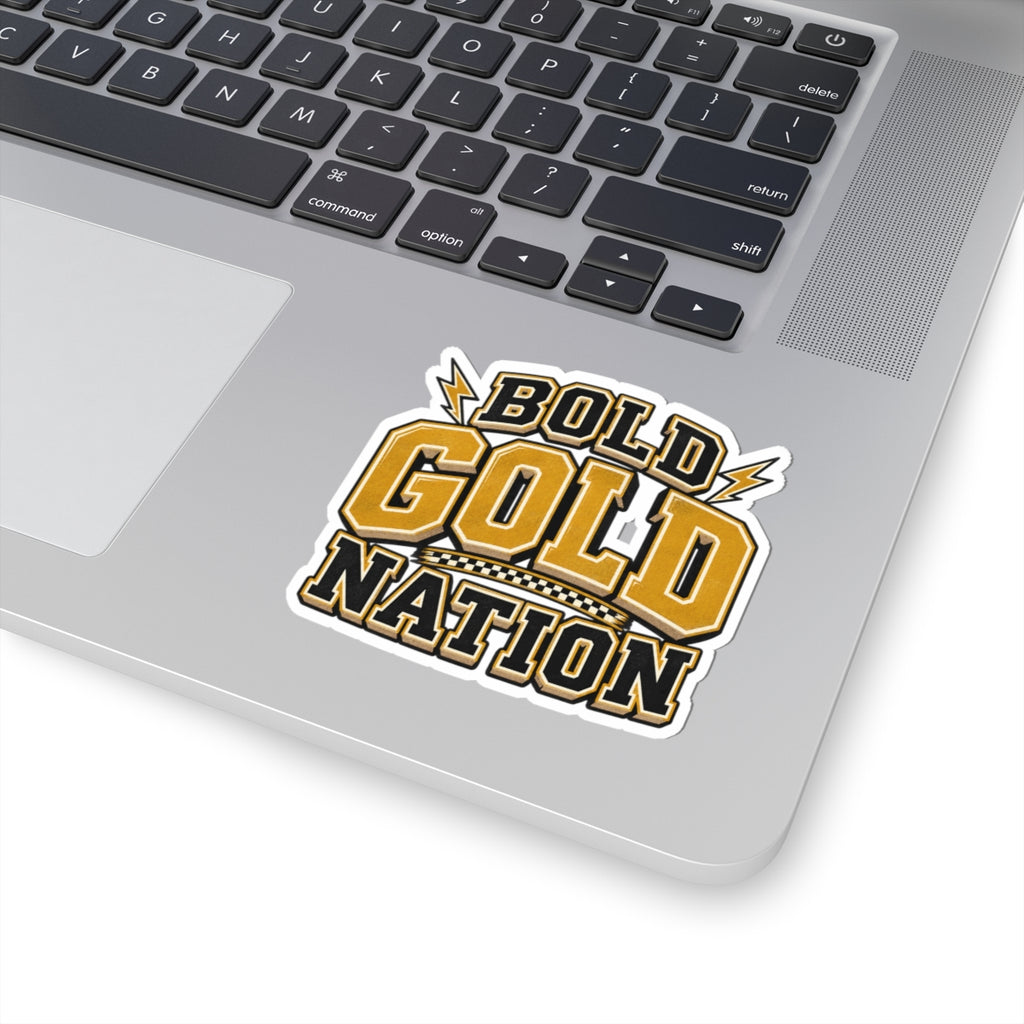 Bold Gold Nation Sticker — Sports Team Pride Kiss-Cut Decal