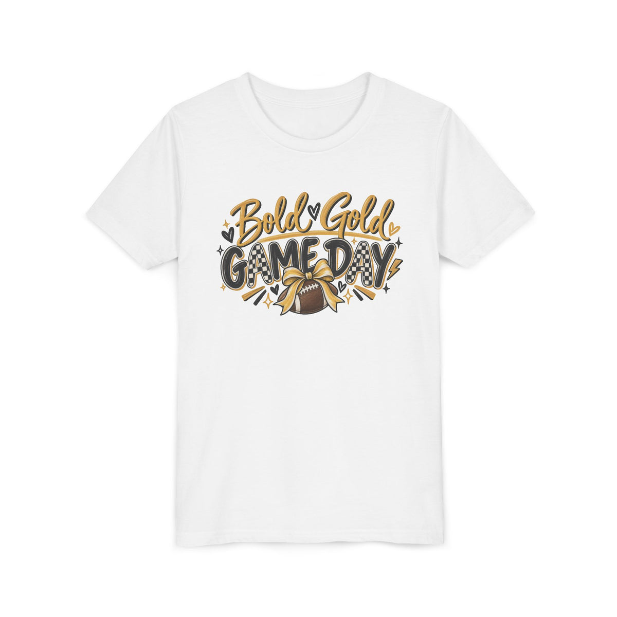 Youth Tee - "Bold & Gold Gameday" Football Kids Shirt