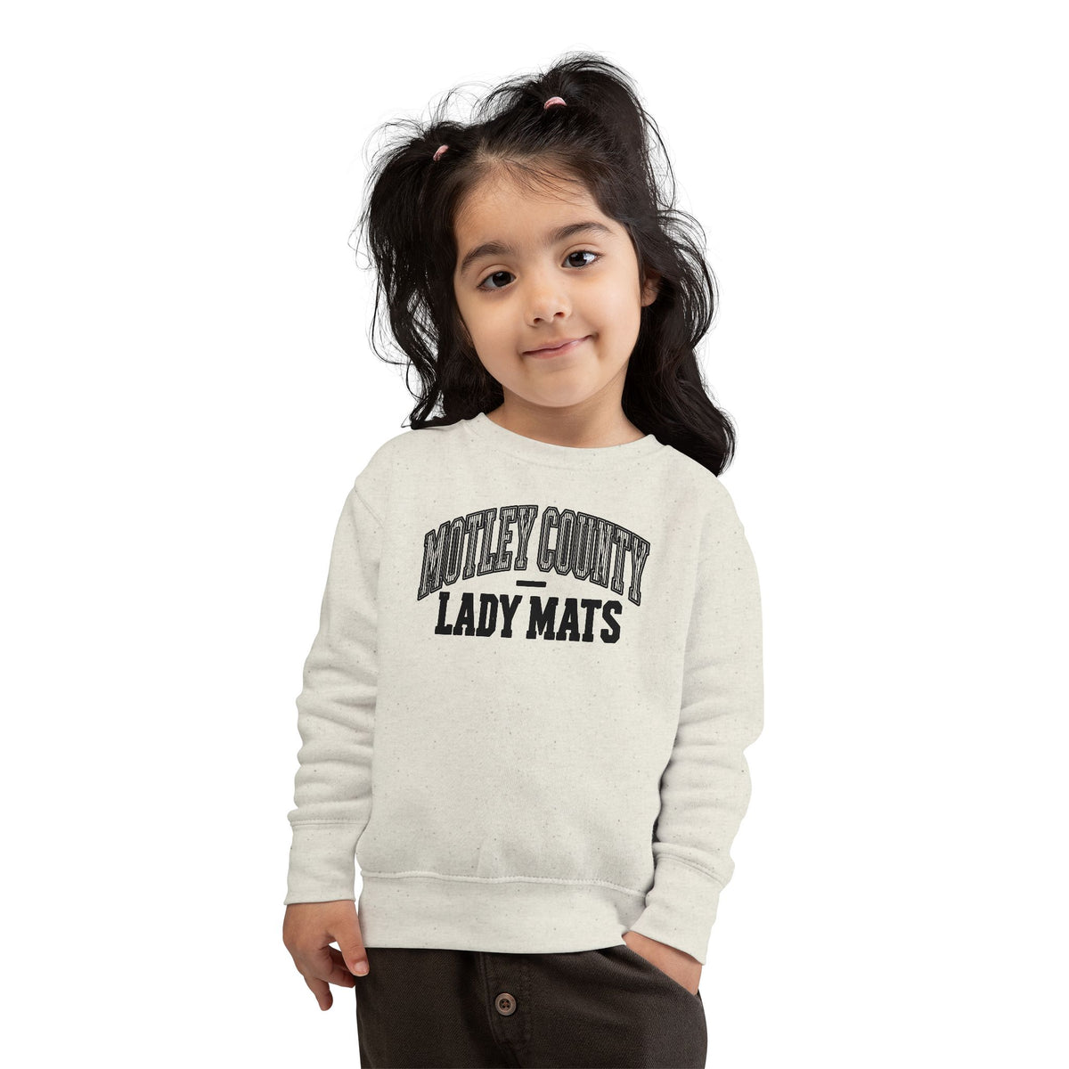 Toddler Sweatshirt - "Motley County Lady Mats" Vintage Varsity Kids Crewneck