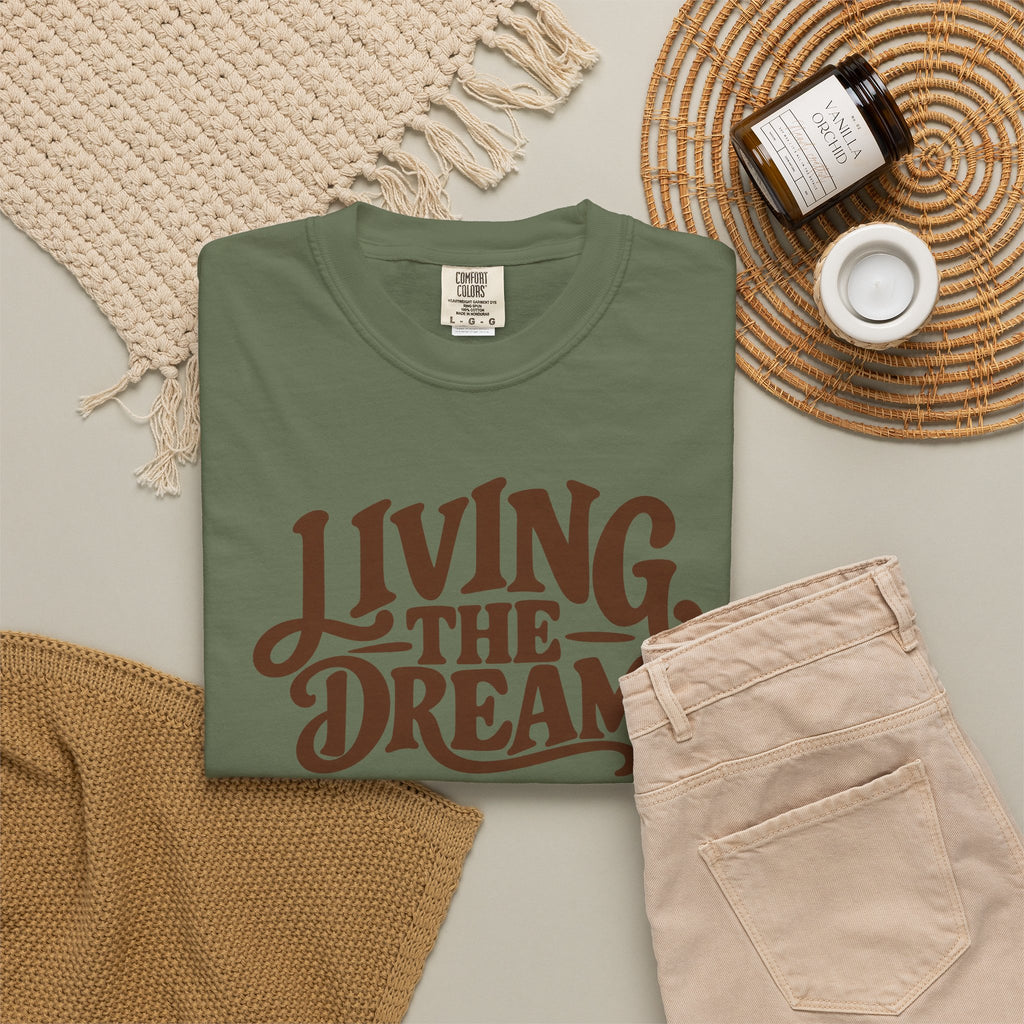 Living The Dream T-Shirt — Vintage Script Graphic Tee
