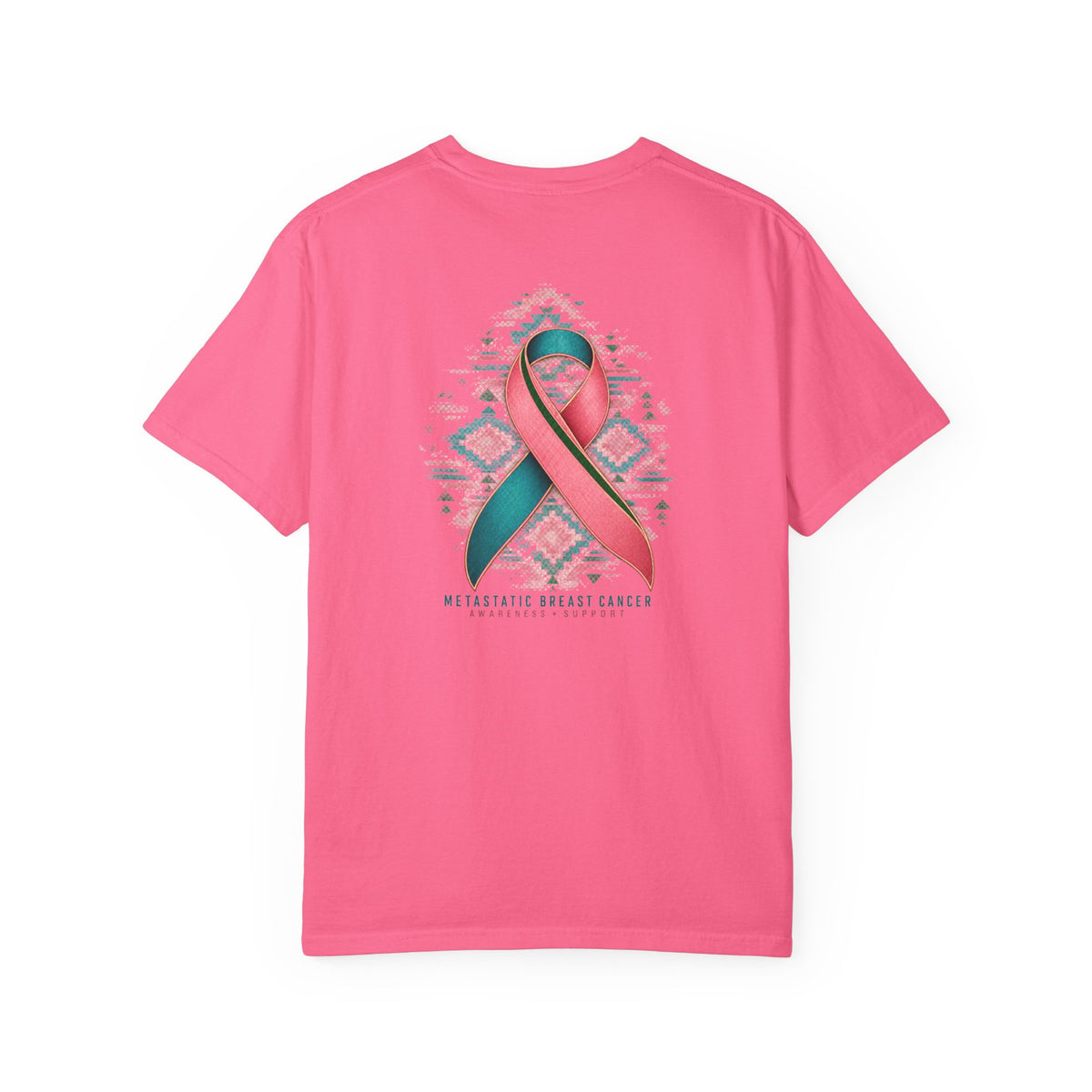 Metastatic Cancer Awareness Ribbon T‑Shirt — Garment‑Dyed Support Tee