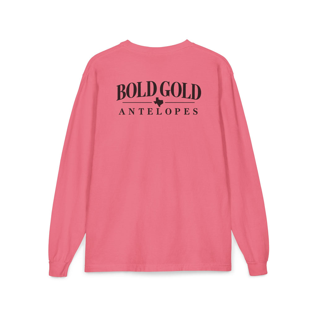 Bold Gold Antelopes Long Sleeve Pocket Tee