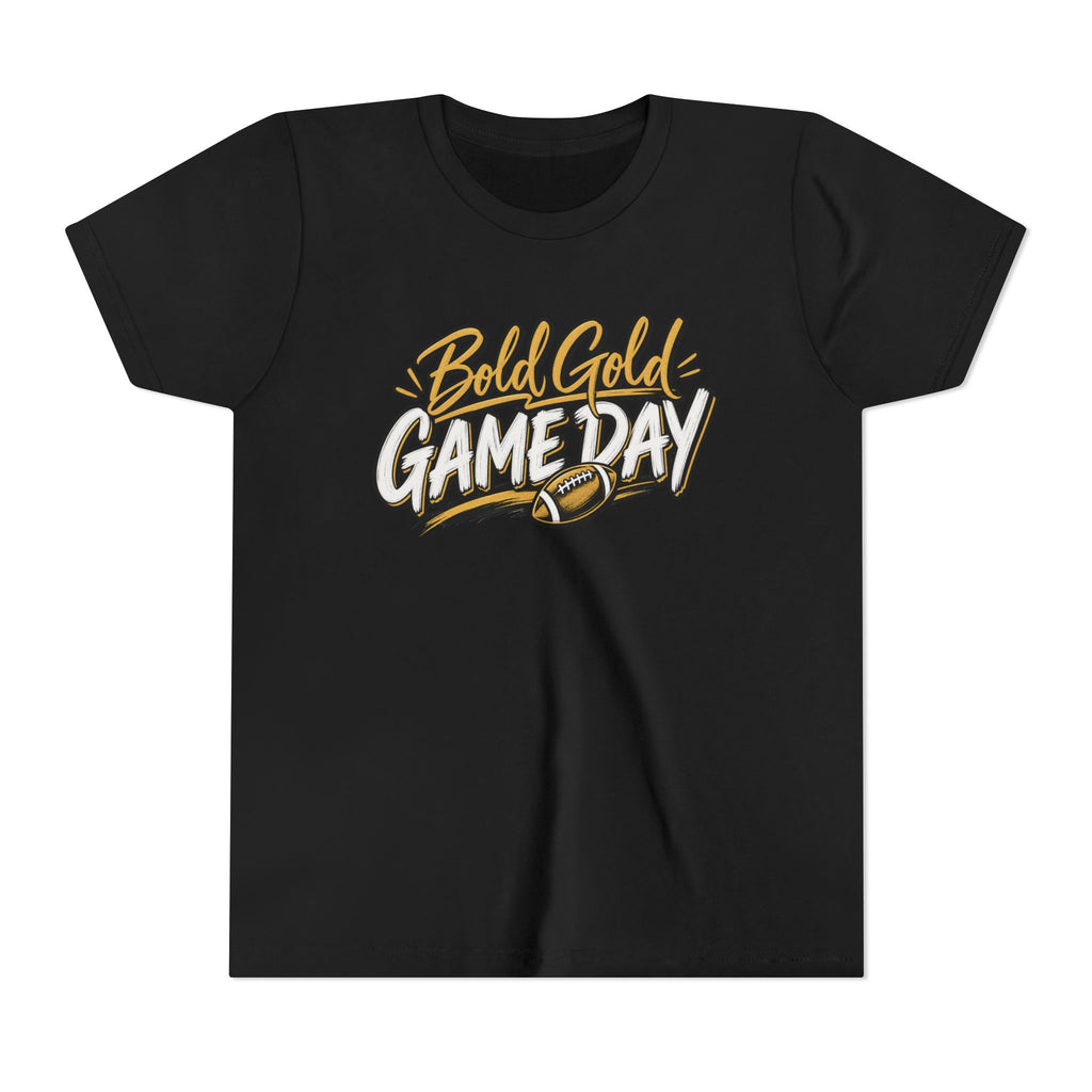 Youth Tee - "Bold Gold Gameday" Football Graphic