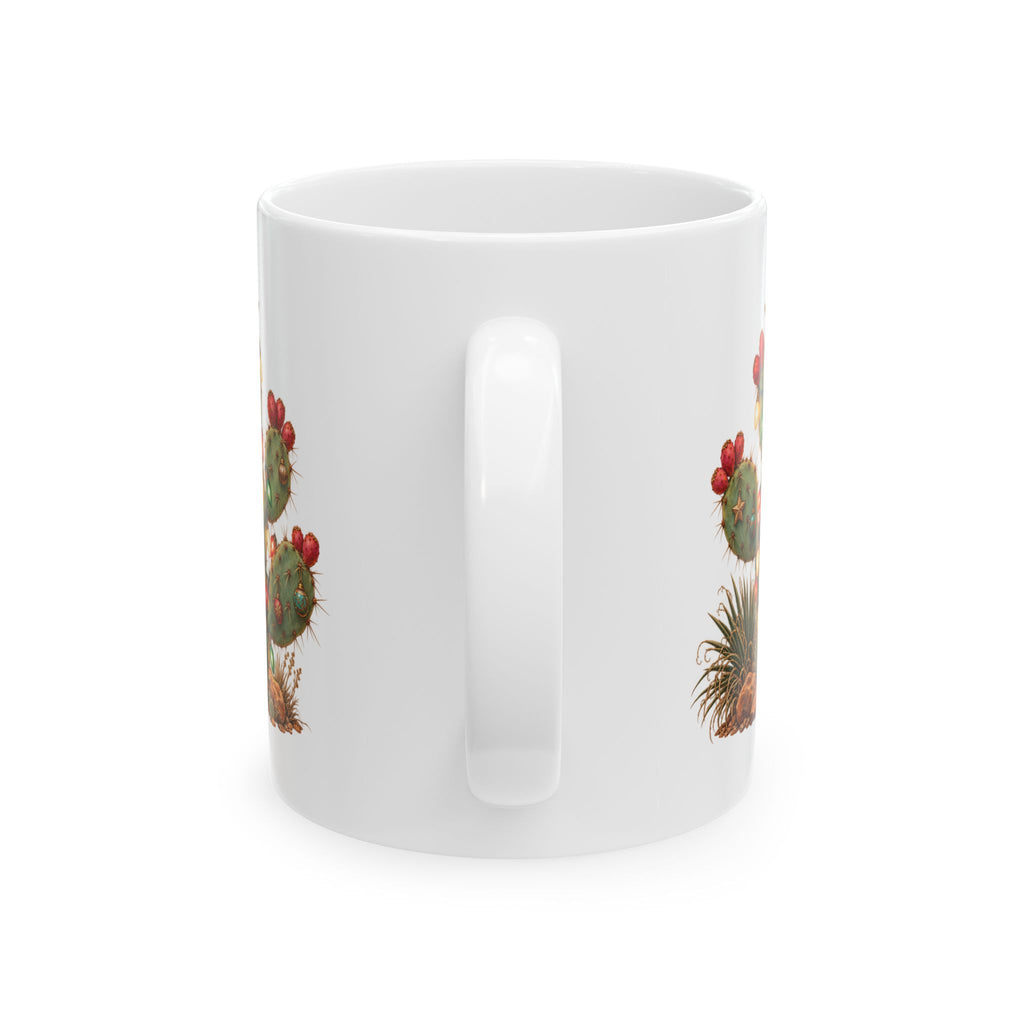 Ceramic Mug with Festive Christmas Cactus Design