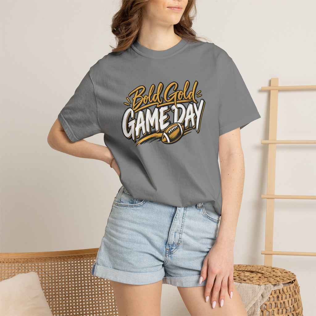 Bold Gold Gameday T-Shirt - Football Graphic Tee