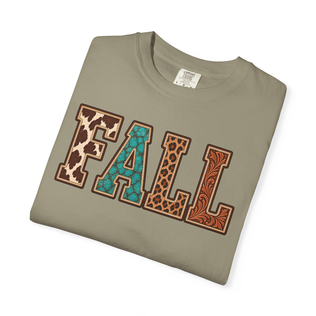 Fall Graphic T-Shirt —  Western Retro Patchwork Lettering