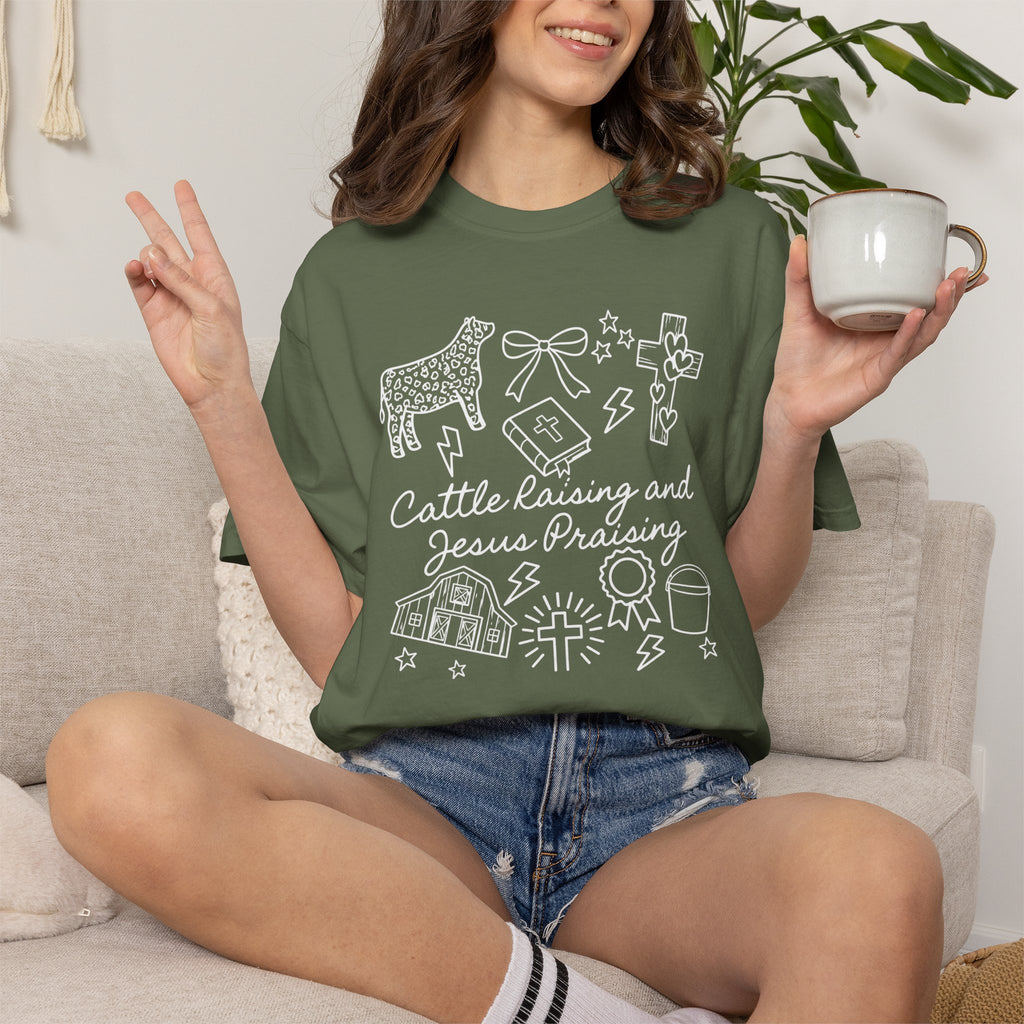 Cattle Raising and Jesus Praising T-Shirt