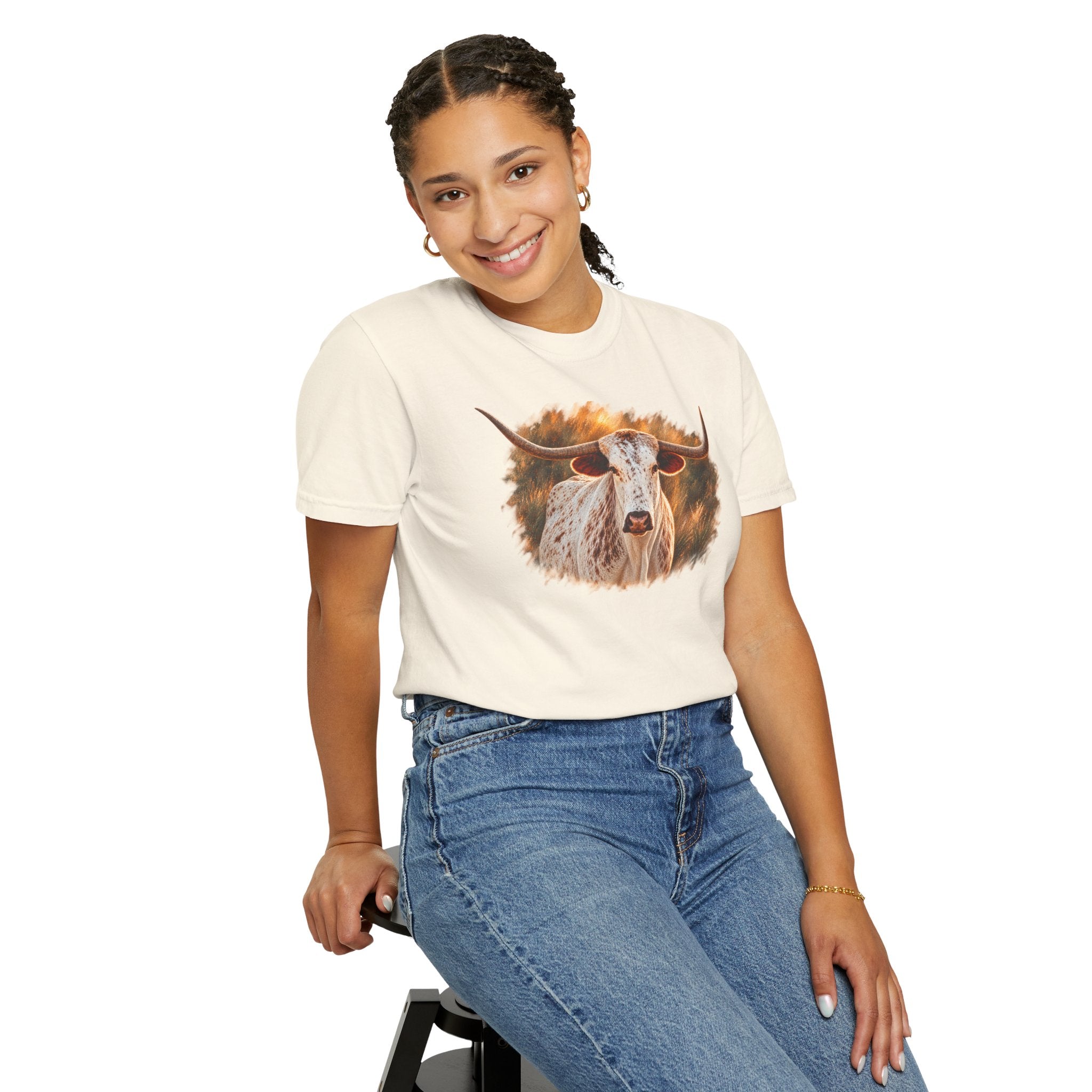 Longhorn Painting T-Shirt — Rustic Texas Cattle Graphic Tee