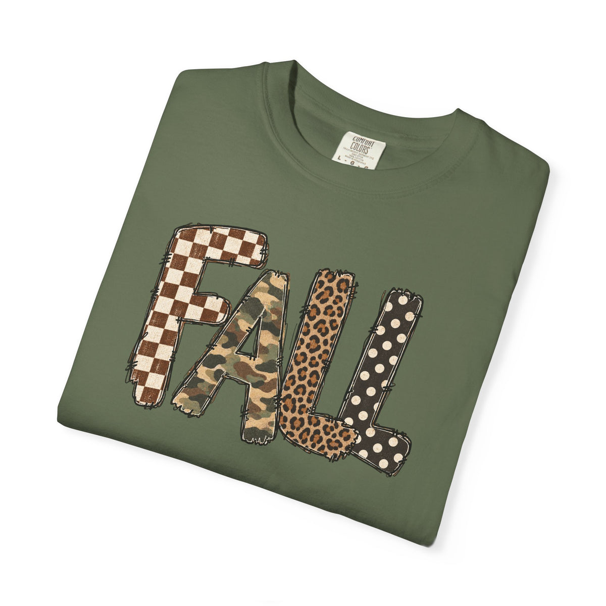 Fall Patchwork Letter T-Shirt