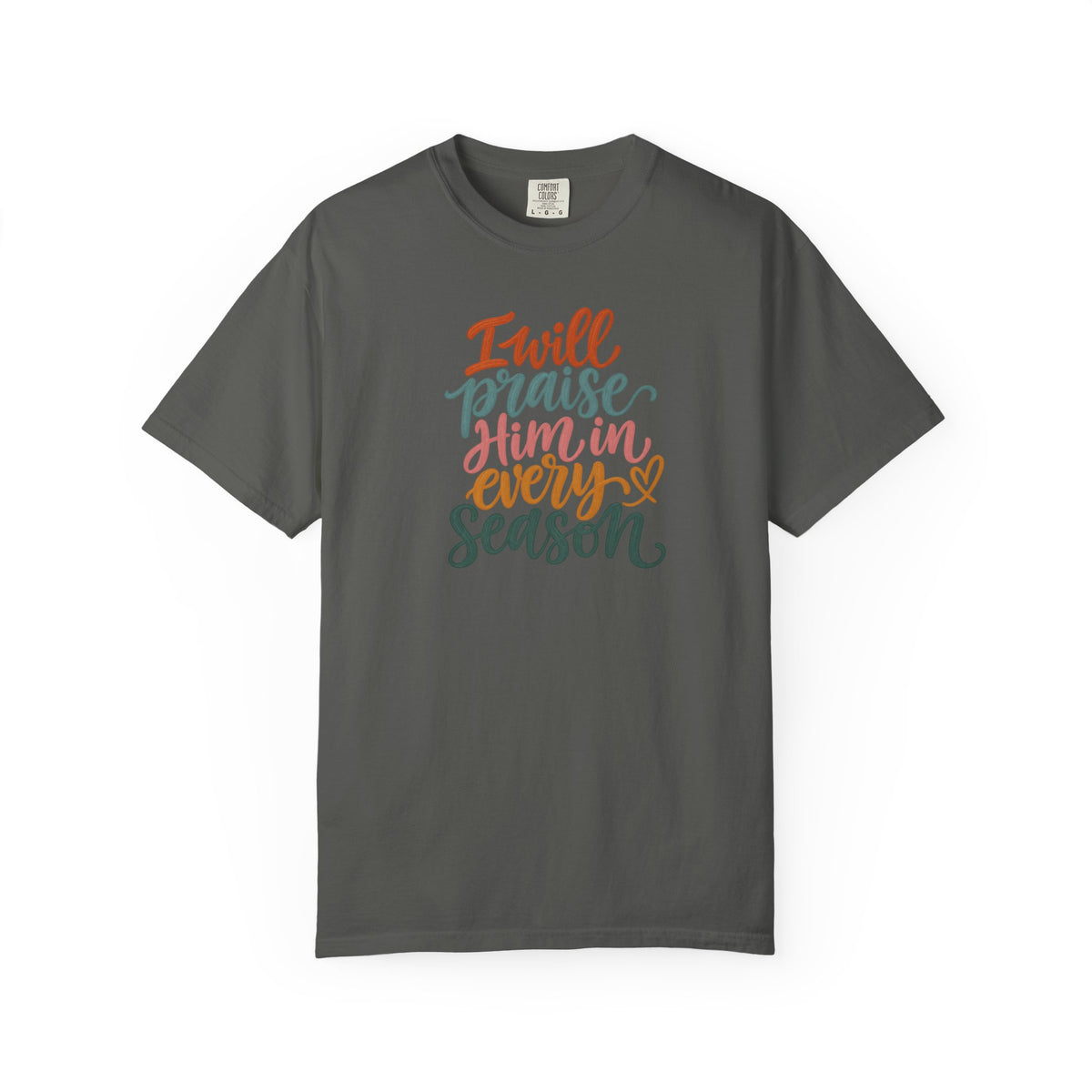I Will Praise Him In Every Season Christian T-Shirt — Faith Inspirational Tee