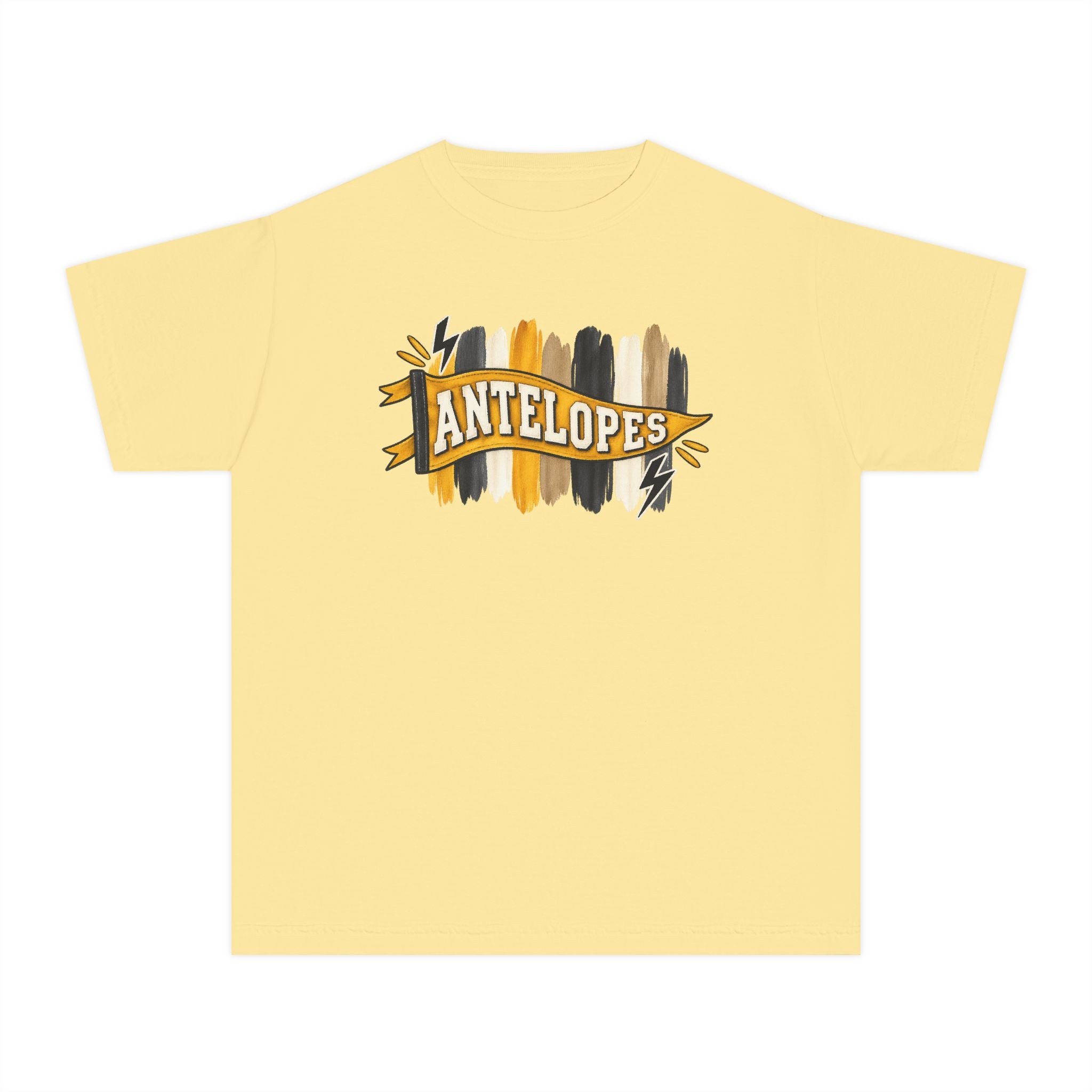Antelopes Youth Tee — School Spirit Brushstroke Design