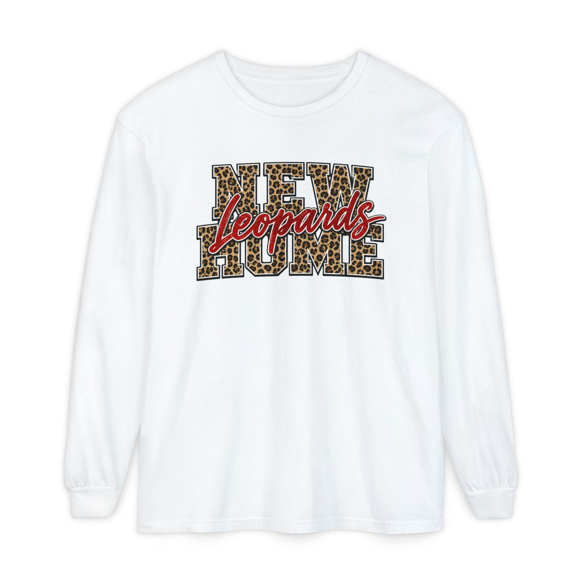 Long Sleeve T-Shirt — 'NEW LeOARDS' Leopard Print School Spirit Tee