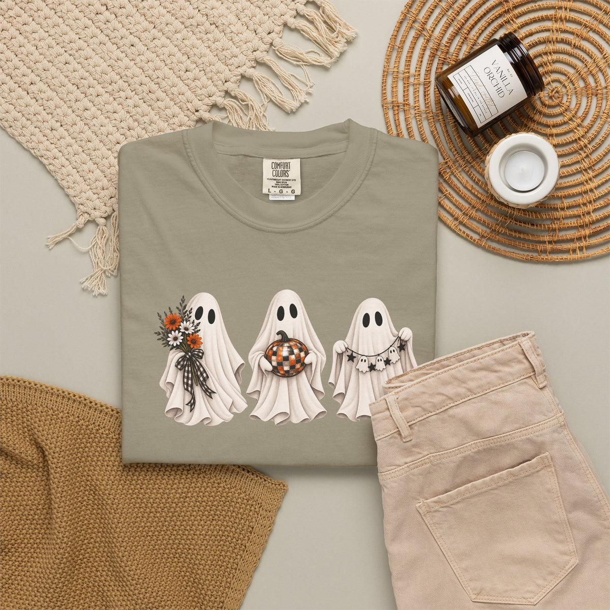 Ghost Trio Halloween T-Shirt — Cute Spooky Costume Candy Design