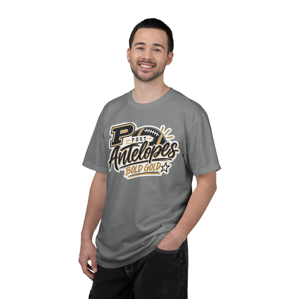 Post Antelopes Bold Gold Football T-Shirt