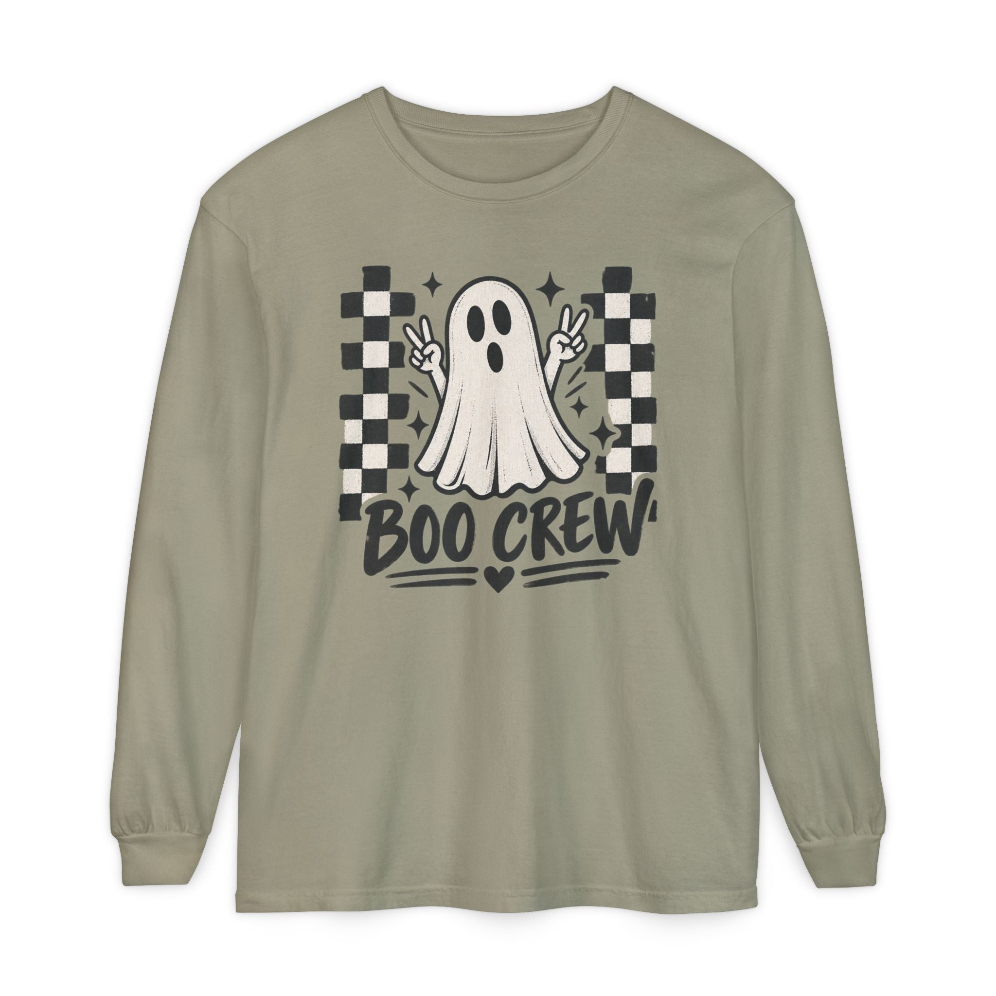 Boo Crew Long Sleeve Tee — Cute Ghost Halloween Shirt