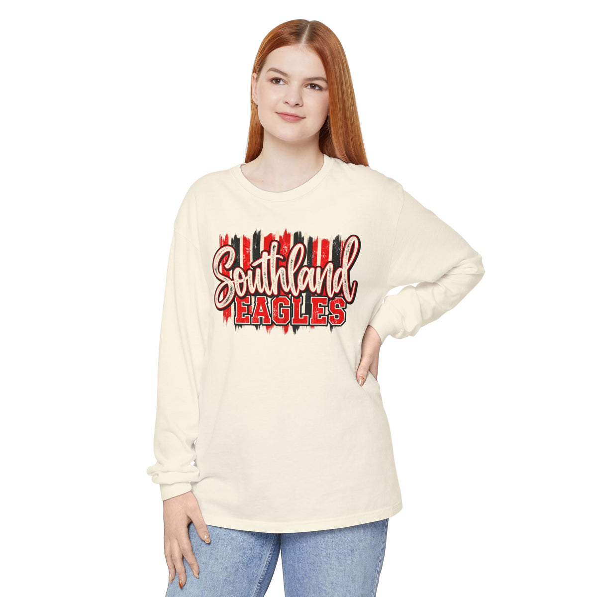 Southland Eagles Long Sleeve T-Shirt — Vintage Brush Script School Spirit Tee