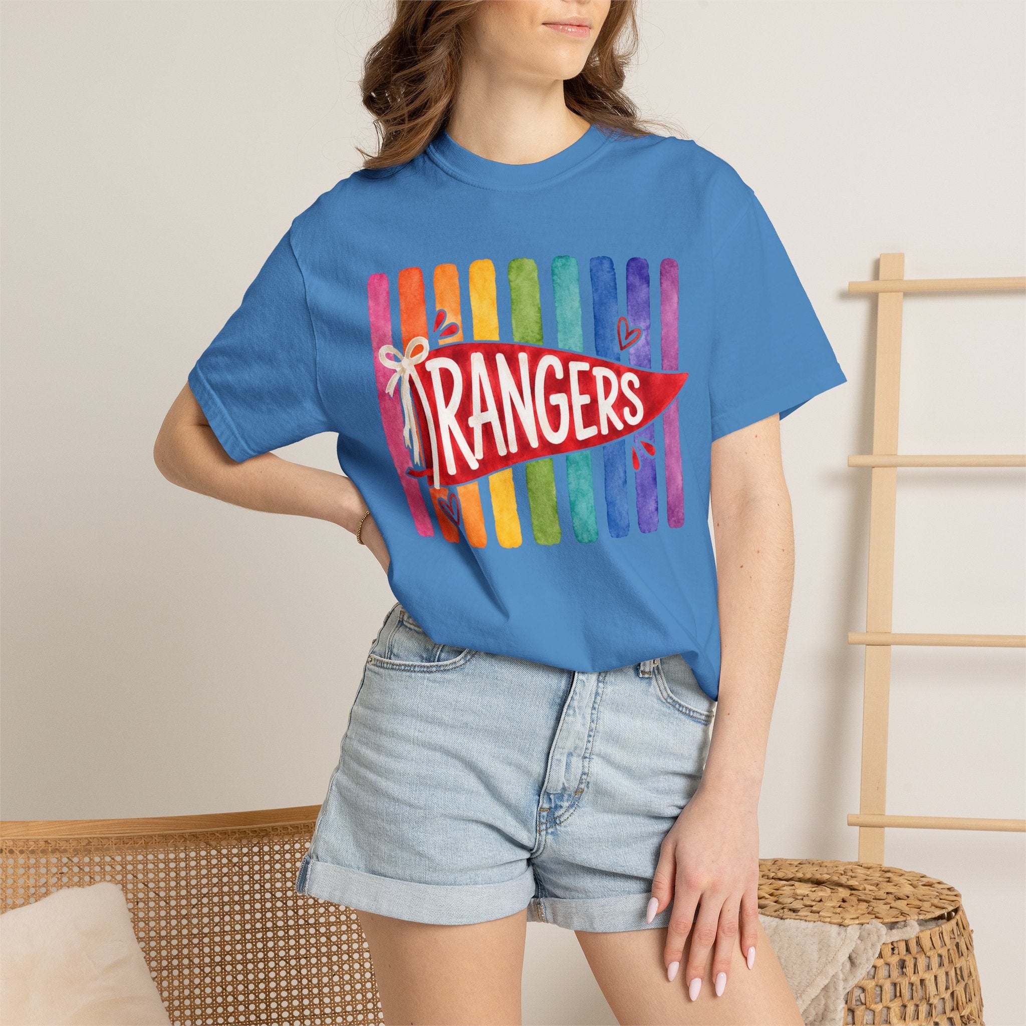 Rangers Rainbow Pennant T-Shirt — Pride School Spirit Tee