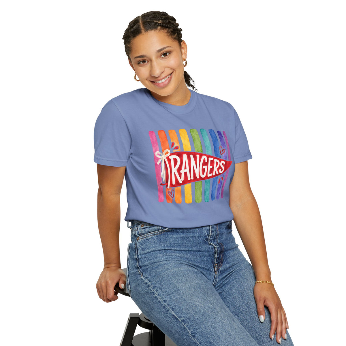 Rangers Rainbow Pennant T-Shirt — Pride School Spirit Tee