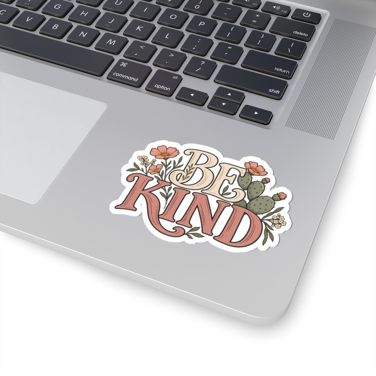 Be Kind Floral Sticker — Kiss-Cut Vinyl Laptop Decal
