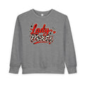 Toddler Sweatshirt — "Lady Mess" Leopard Heart Graphic Crewneck