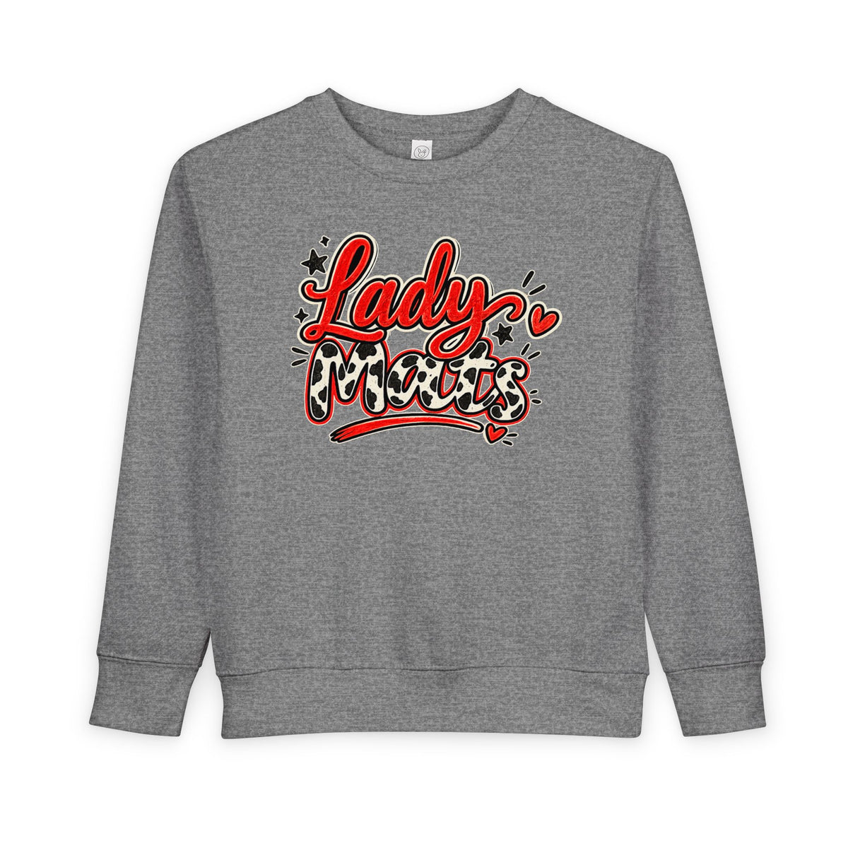 Toddler Sweatshirt — "Lady Mess" Leopard Heart Graphic Crewneck