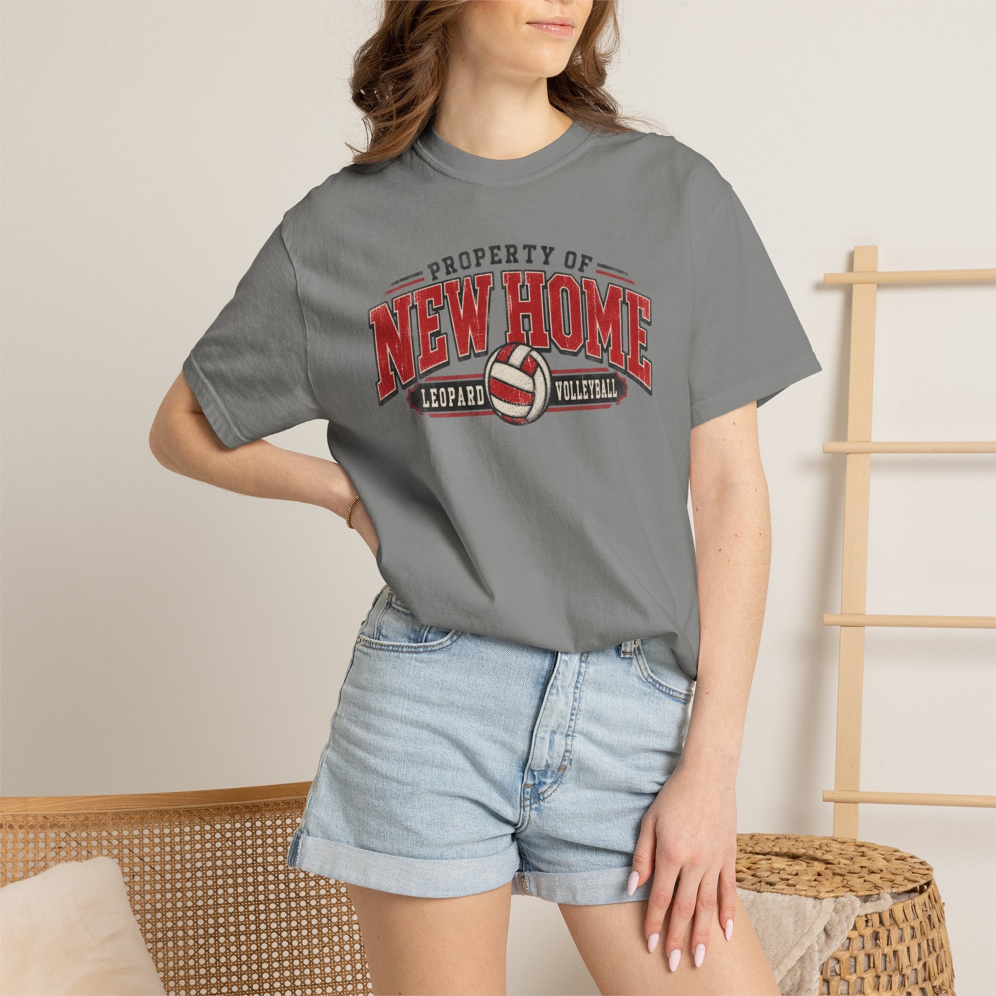 New Home Volleyball T-Shirt — "Property of New Home" Graphic Tee