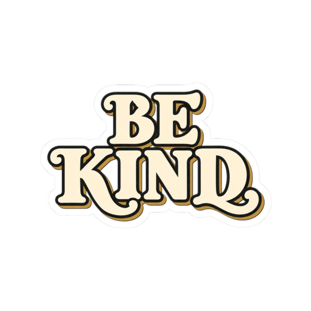 Be Kind Retro Script Sticker — Inspirational Vinyl Kiss-Cut Decal for Laptop, Water Bottle, Journal