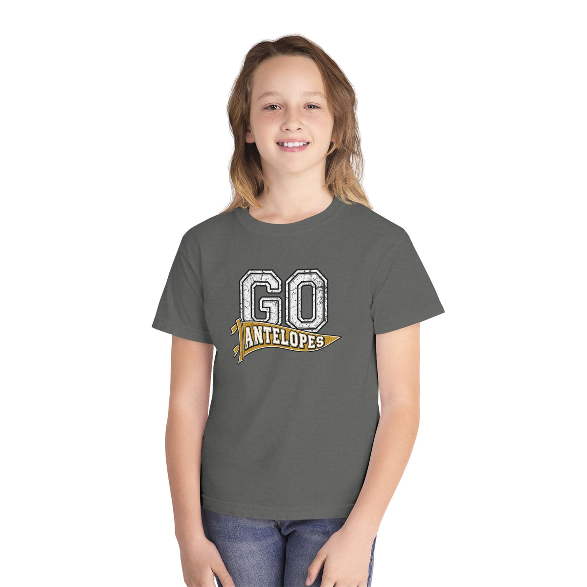 Go Antelopes Youth T-Shirt – Cheer Team Spirit Tee