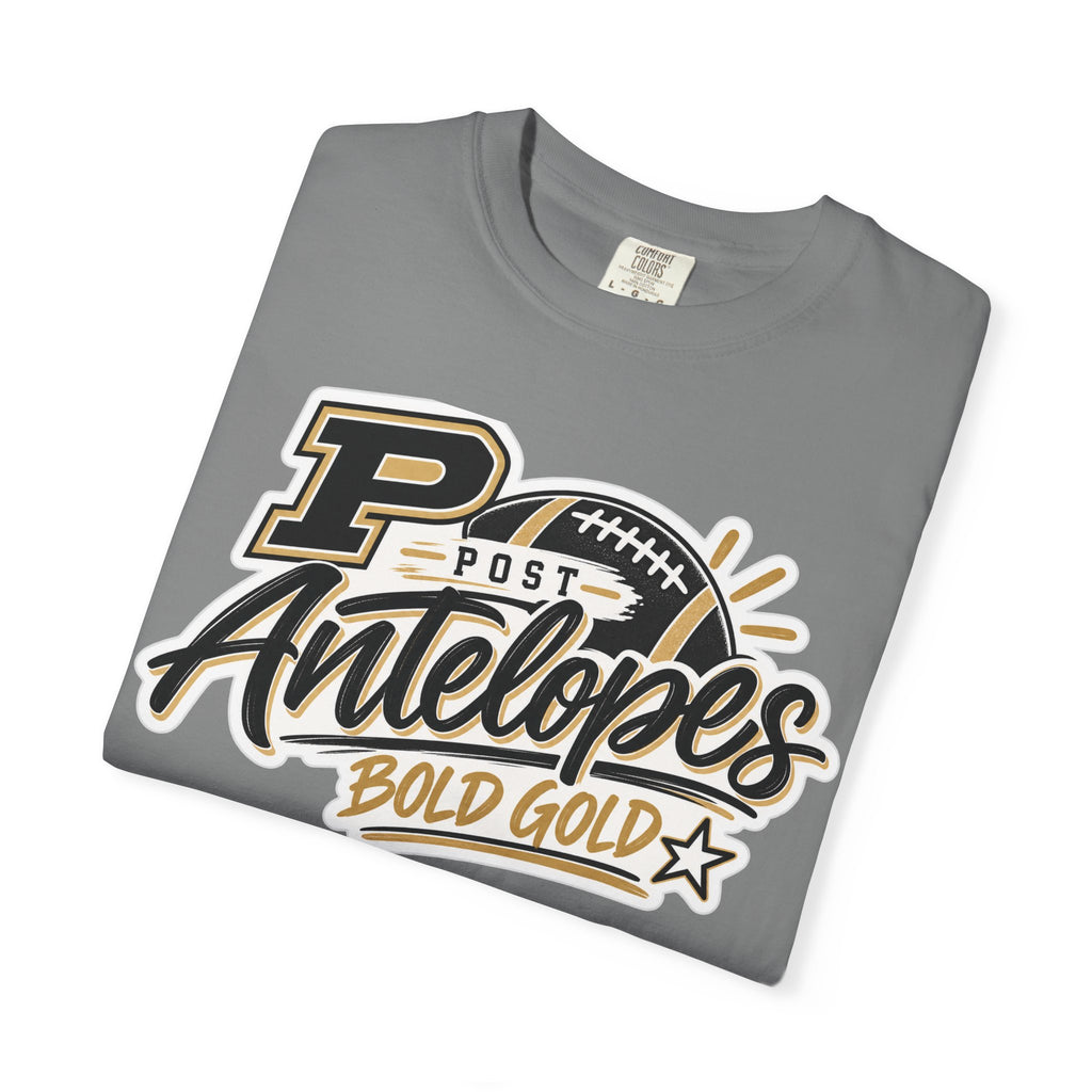 Post Antelopes Bold Gold Football T-Shirt