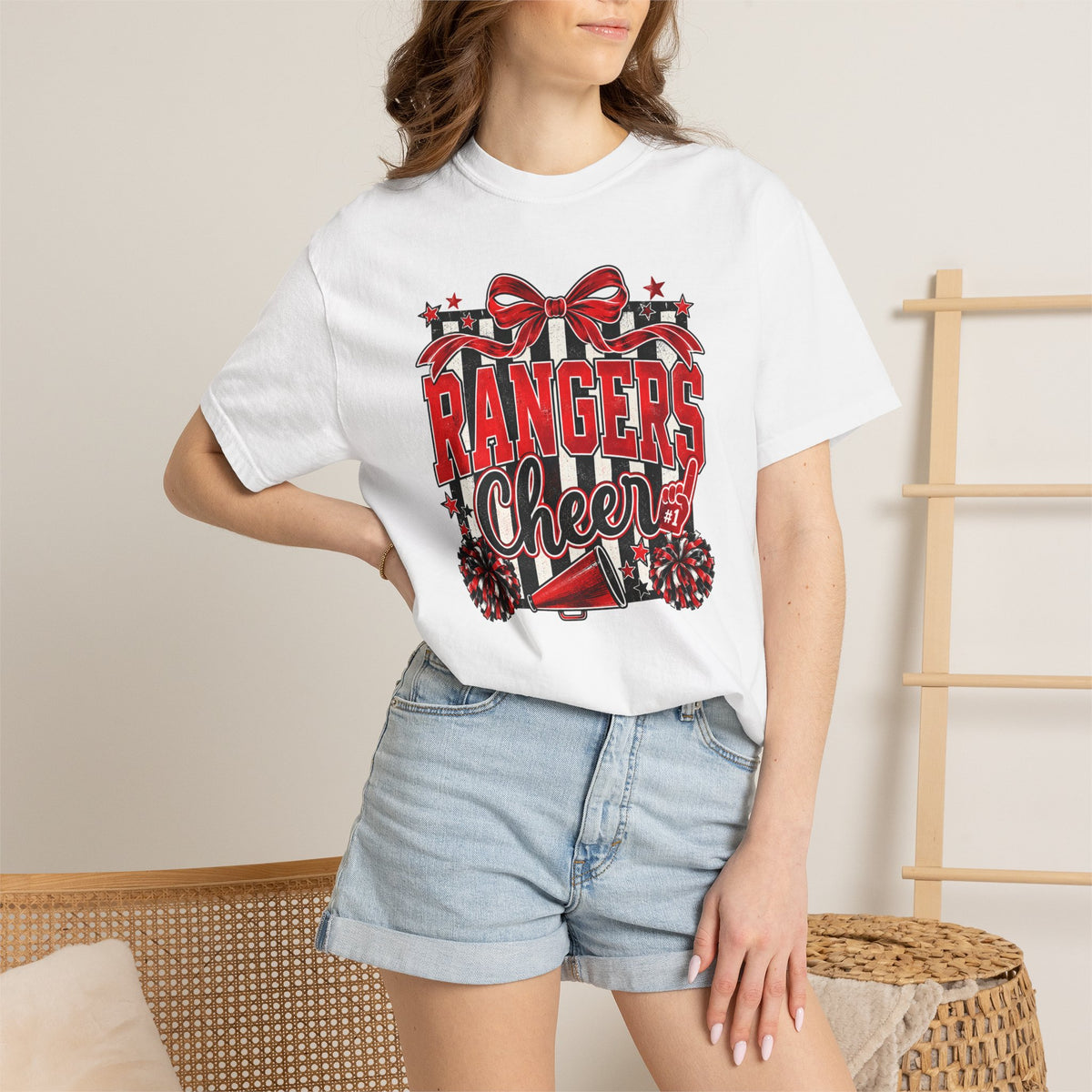 Rangers Cheer T‑Shirt — Pom Pom Megaphone School Spirit Tee