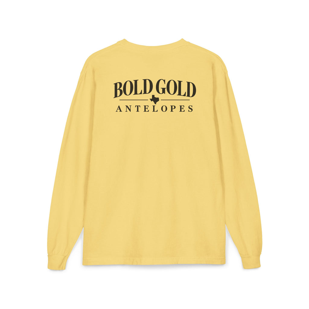 Bold Gold Antelopes Long Sleeve Pocket Tee