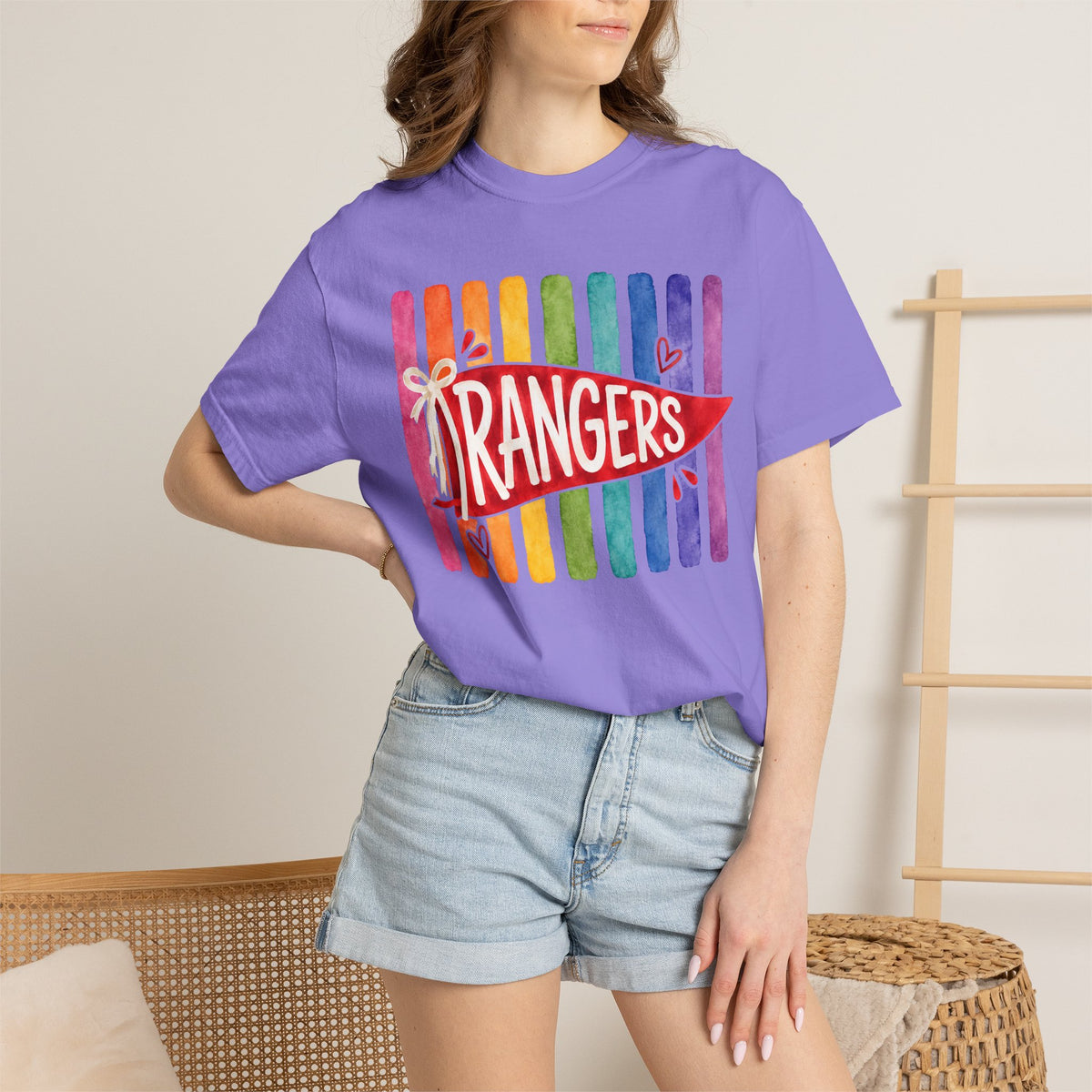 Rangers Rainbow Pennant T-Shirt — Pride School Spirit Tee