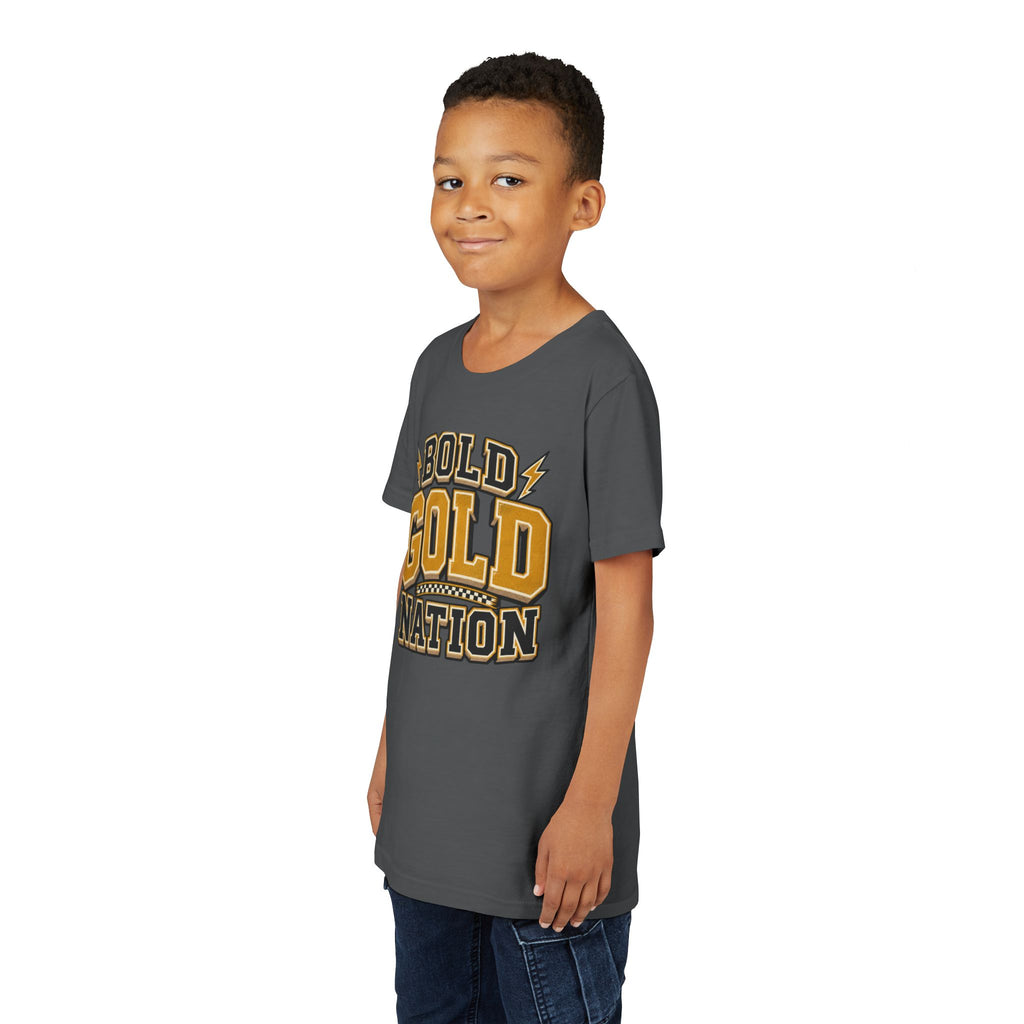 Youth Tee — Bold Gold Nation Graphic Kids Shirt