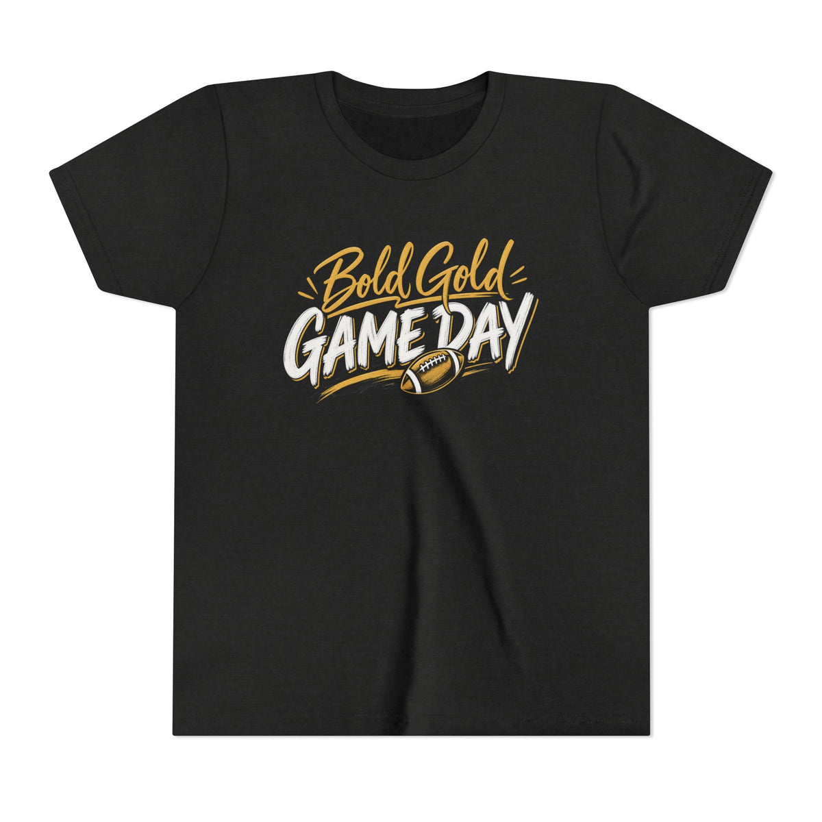 Youth Tee - "Bold Gold Gameday" Football Graphic