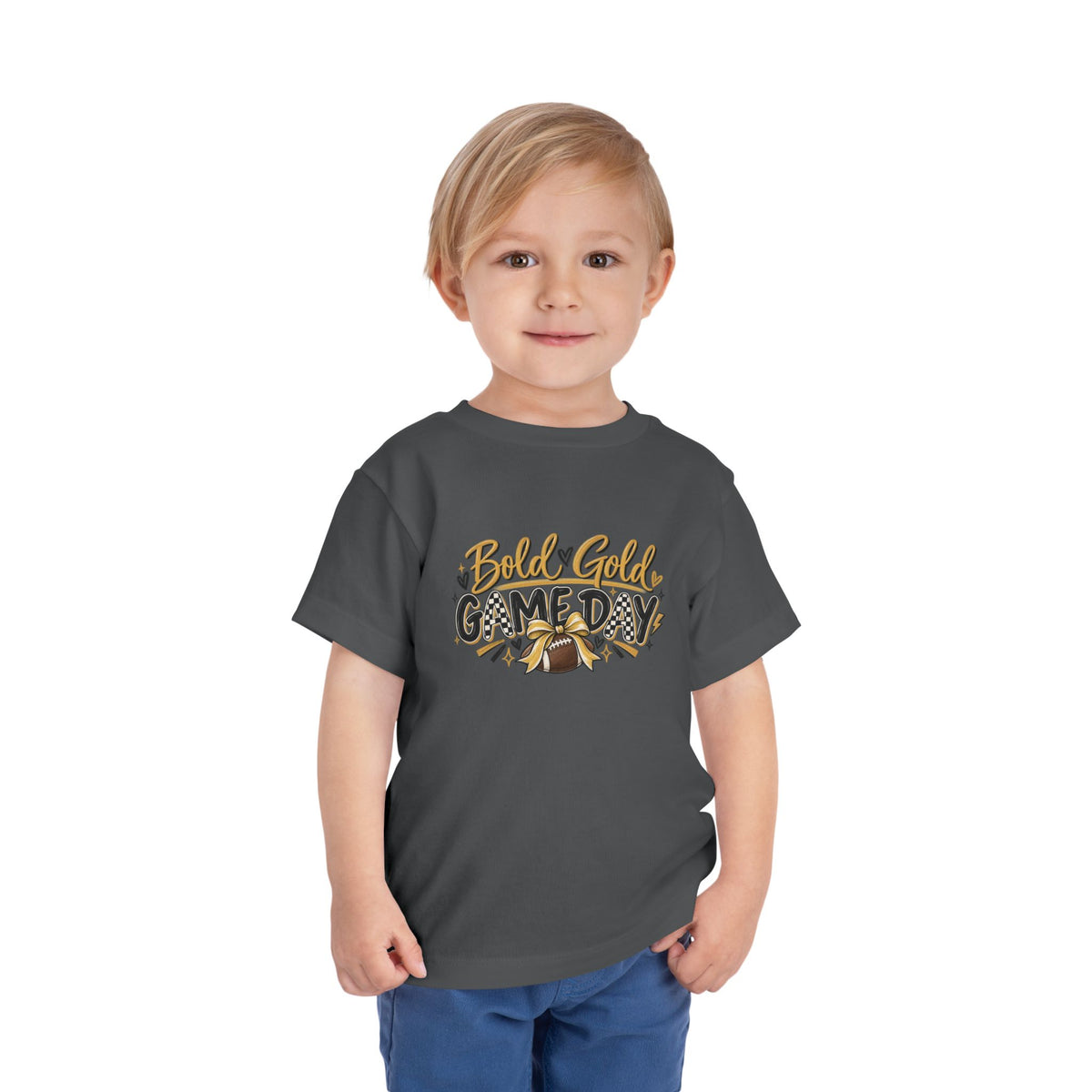 Toddler Tee — "Bold & Gold Game Day" Football Shirt