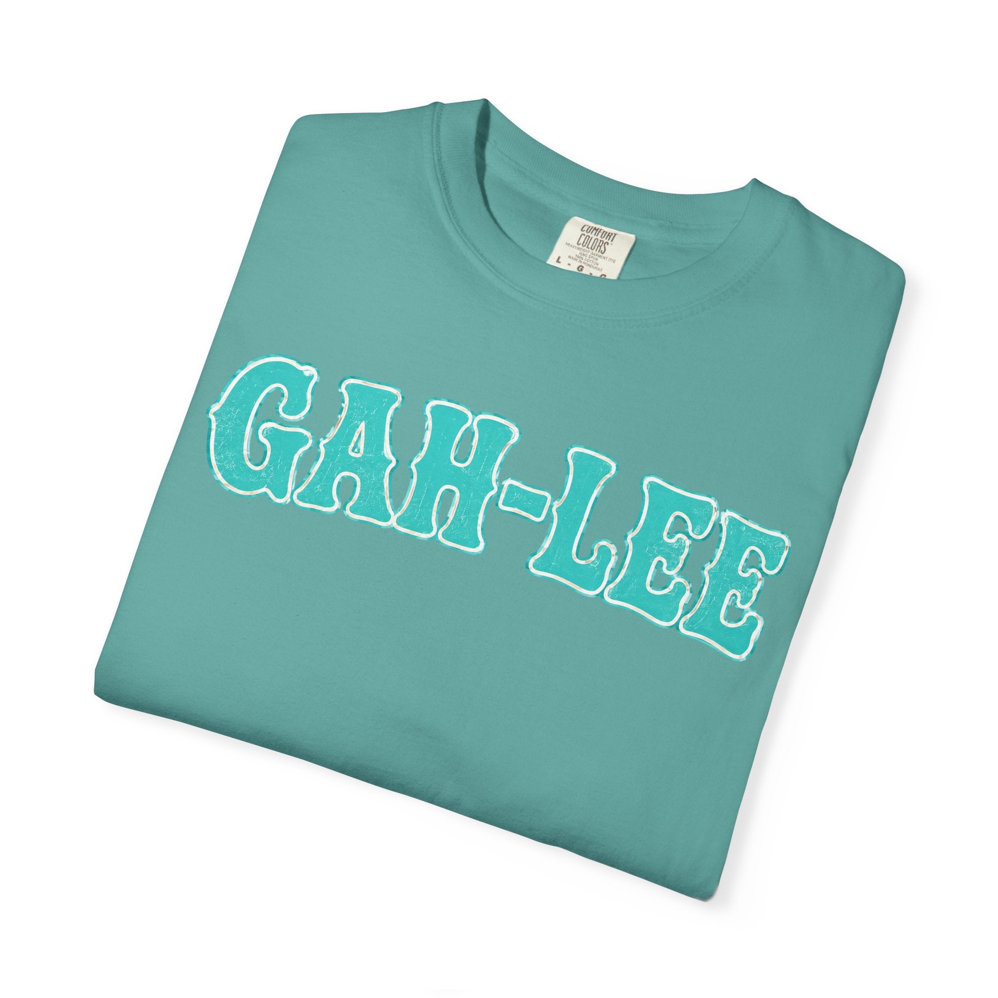 GAH-LEE Graphic T-Shirt — Funny Text Tee, Retro Collegiate Style