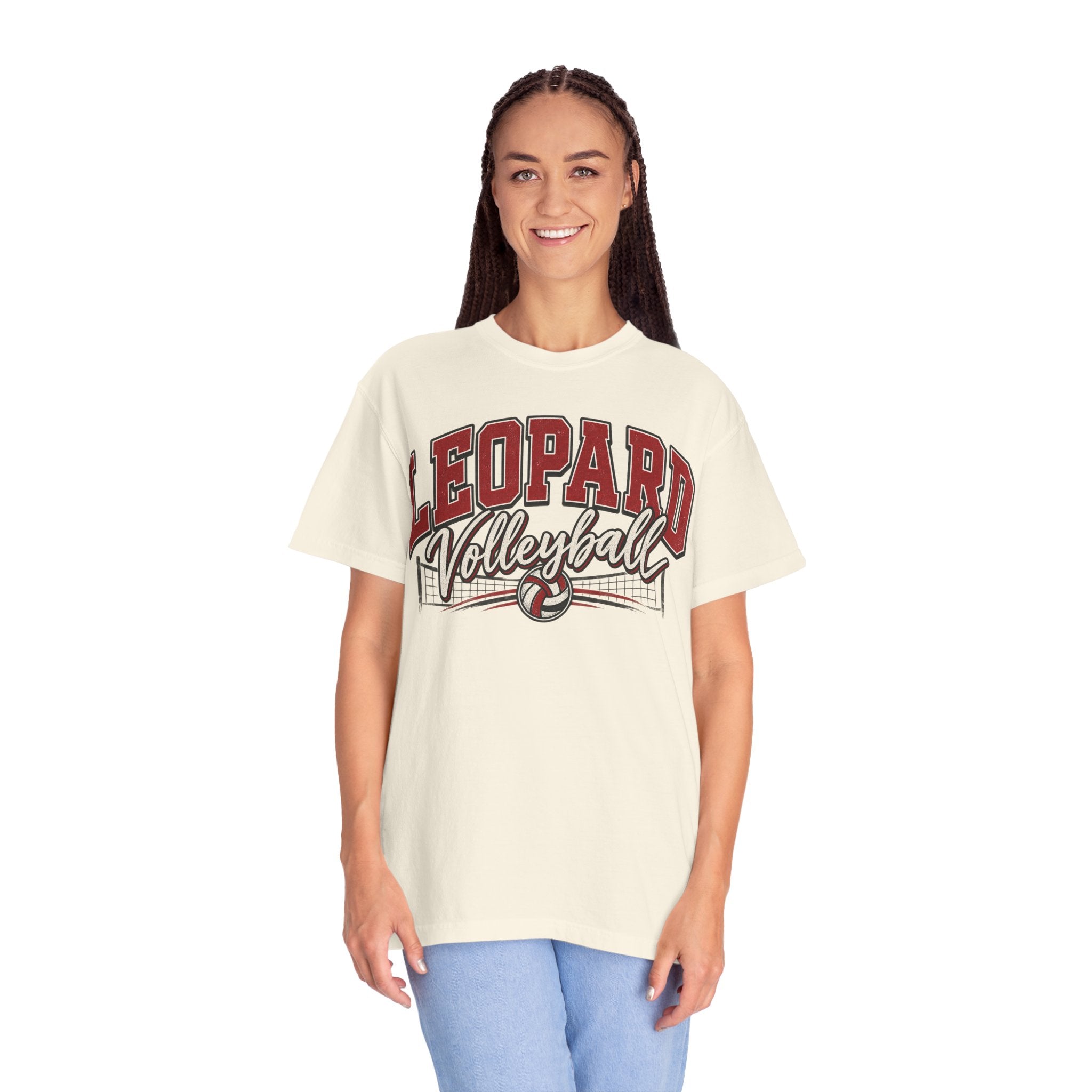 Leopard Volleyball Vintage Garment-Dyed T-Shirt
