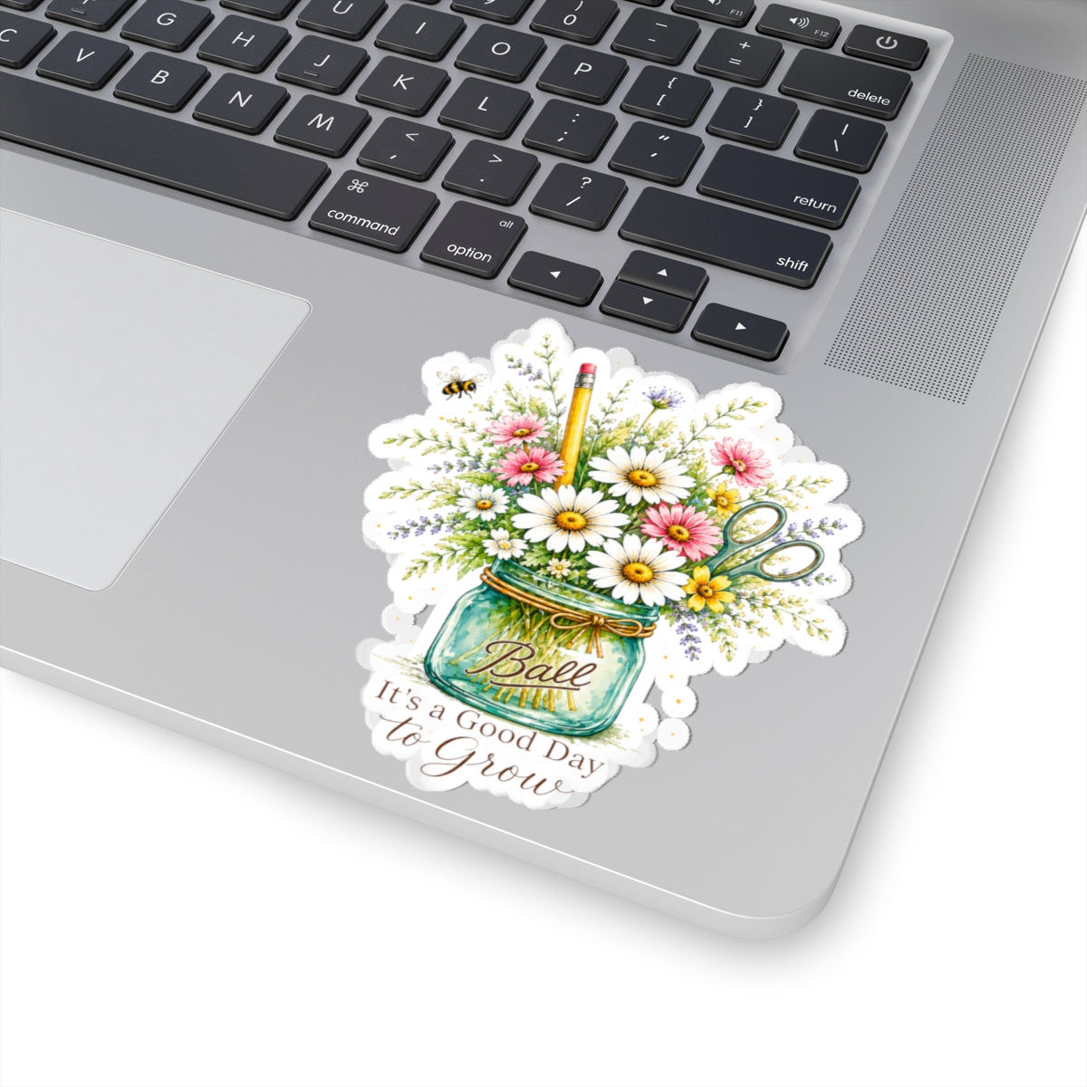 Sticker — “It’s a Good Day to Grow” Mason Jar Wildflower Sticker