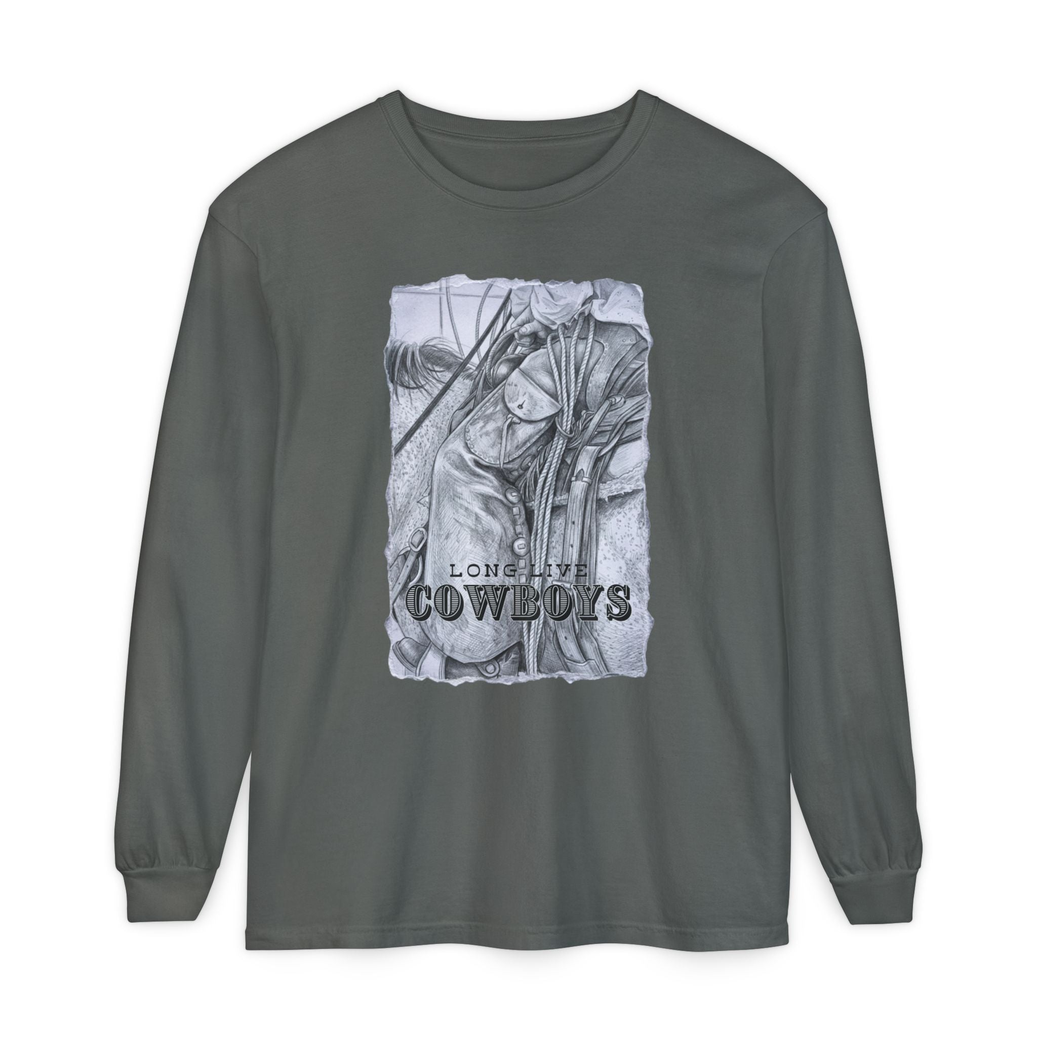 Cowboys Vintage Sketch Long Sleeve Tee